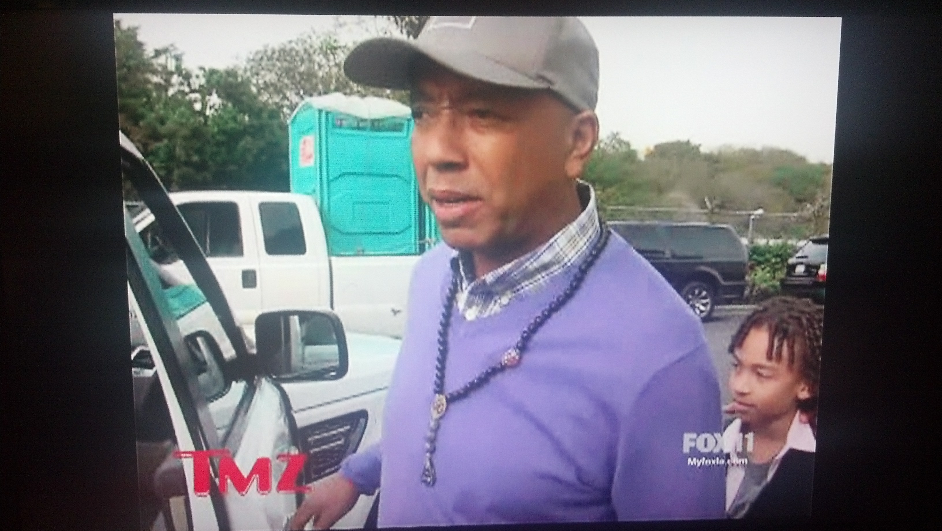 Jaden Betts and his new buddy Hip Hop Mogul Russell Simmons coming from the LA Animal Hero Kids Awards 2013 on TMZ.