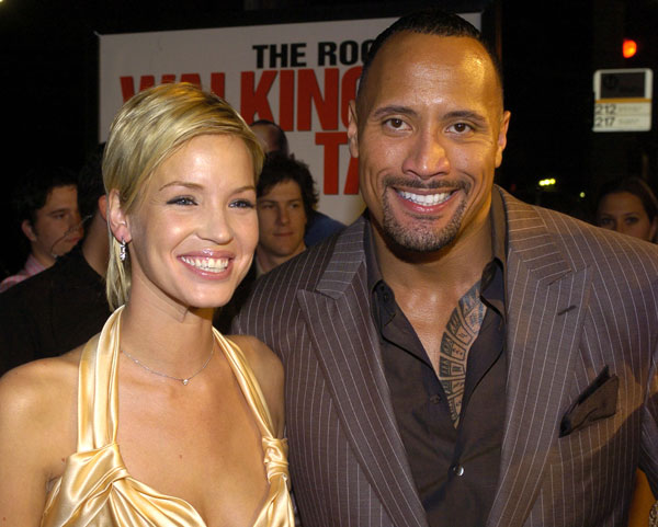 Ashley Scott and Dwayne 'The Rock' Johnson during 'Walking Tall' World Premiere - Red Carpet at Grauman's Chinese Theatre in Hollywood, California, United States.