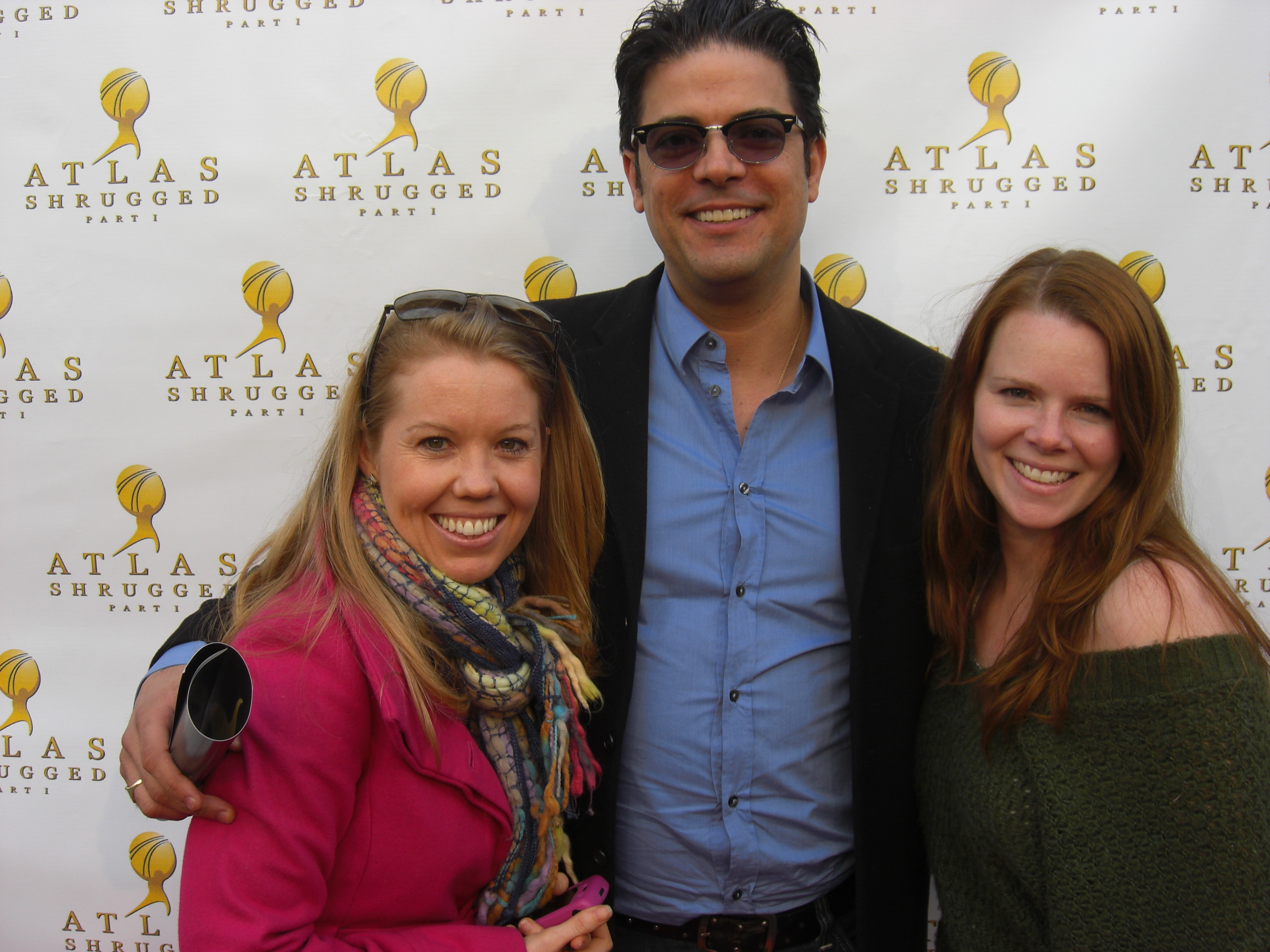 Jsu Garcia, star of Atlas Shrugged Part 1, with Zoe Golightly, Kelley Raleigh. Pre-screening for cast and crew, Sony Pictures.