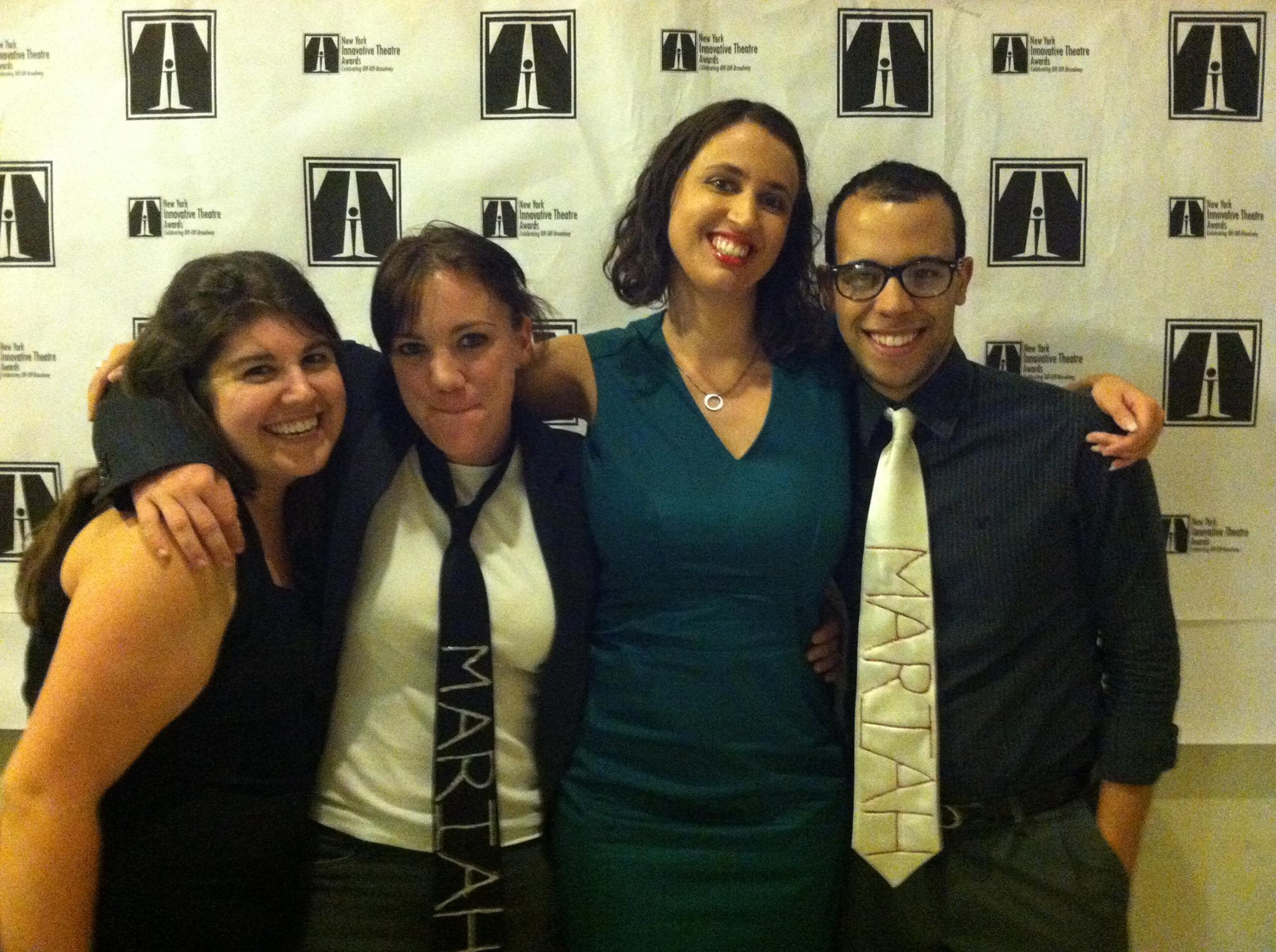 2013 New York Independent Theatre Awards, with writer and Youngblood Award winner Mariah MacCarthy, actor Jordan Tierney and director Leta Trembley.