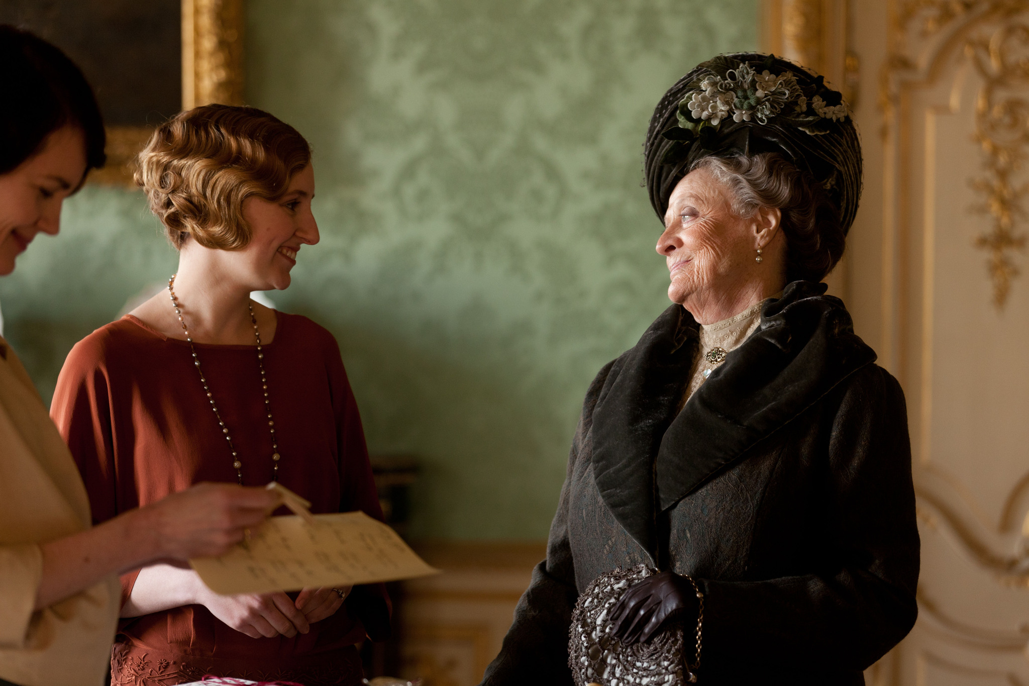 Still of Maggie Smith and Laura Carmichael in Downton Abbey (2010)
