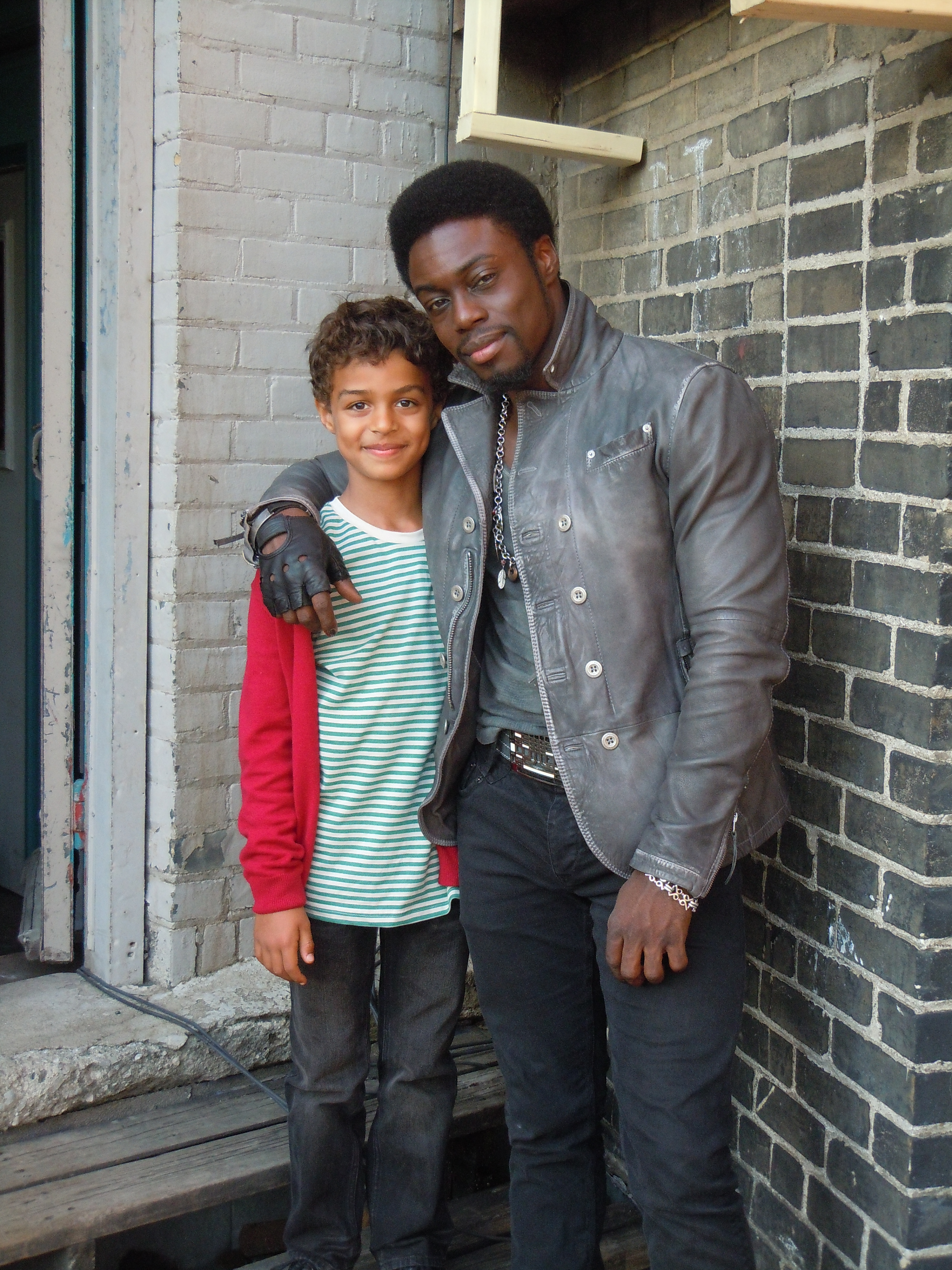 Drew Davis (Liam Byrne) with actor Cle Bennett (Billy Russell) on the set of 
