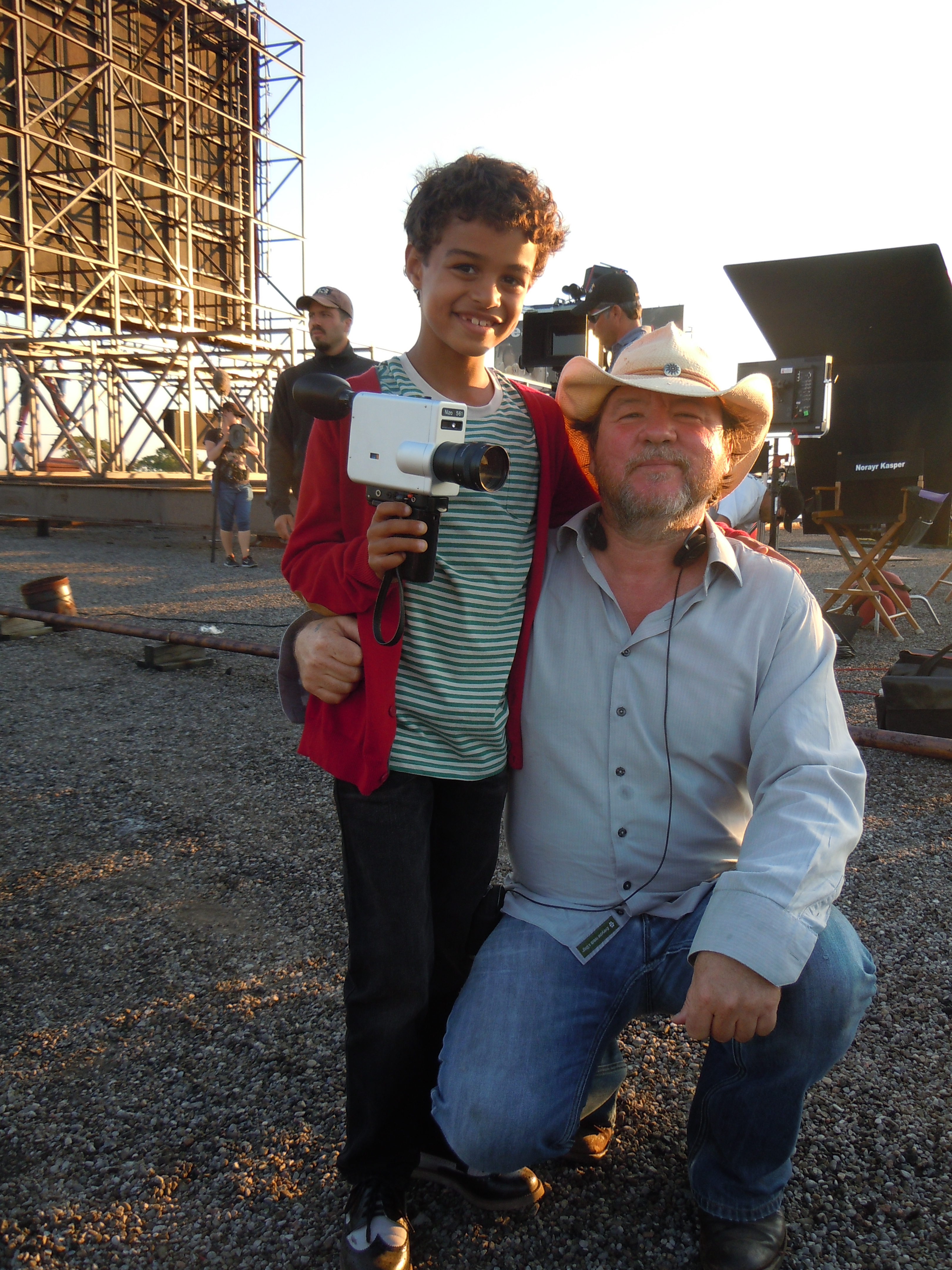 Drew Davis (Liam Byrne) with Director Bruce McDonald on the set of 