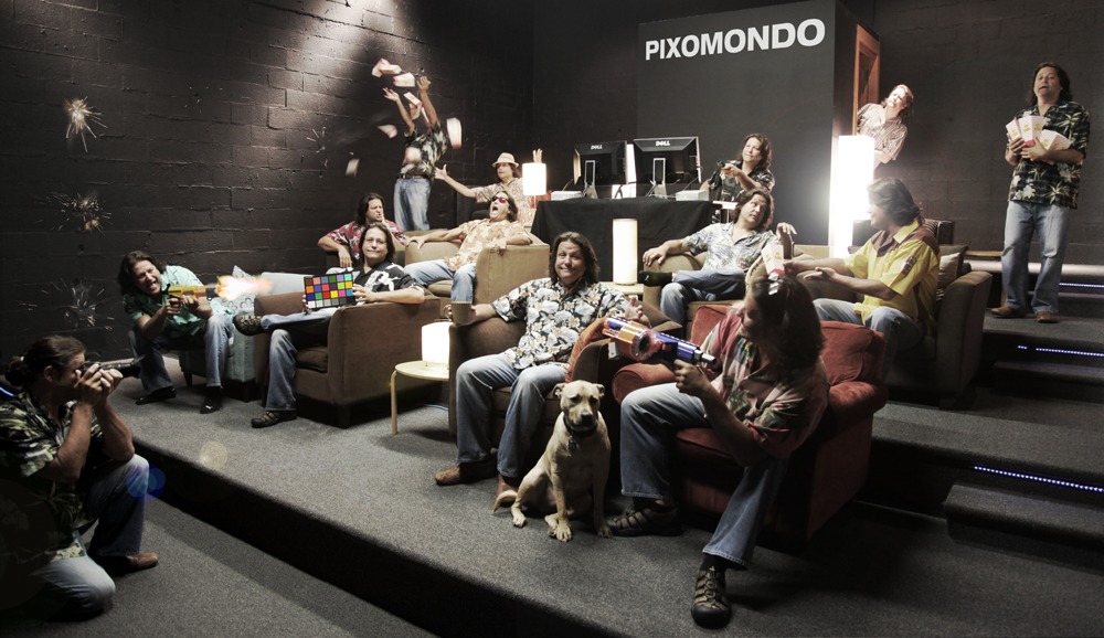 Busy day in the screening room at Pixomondo