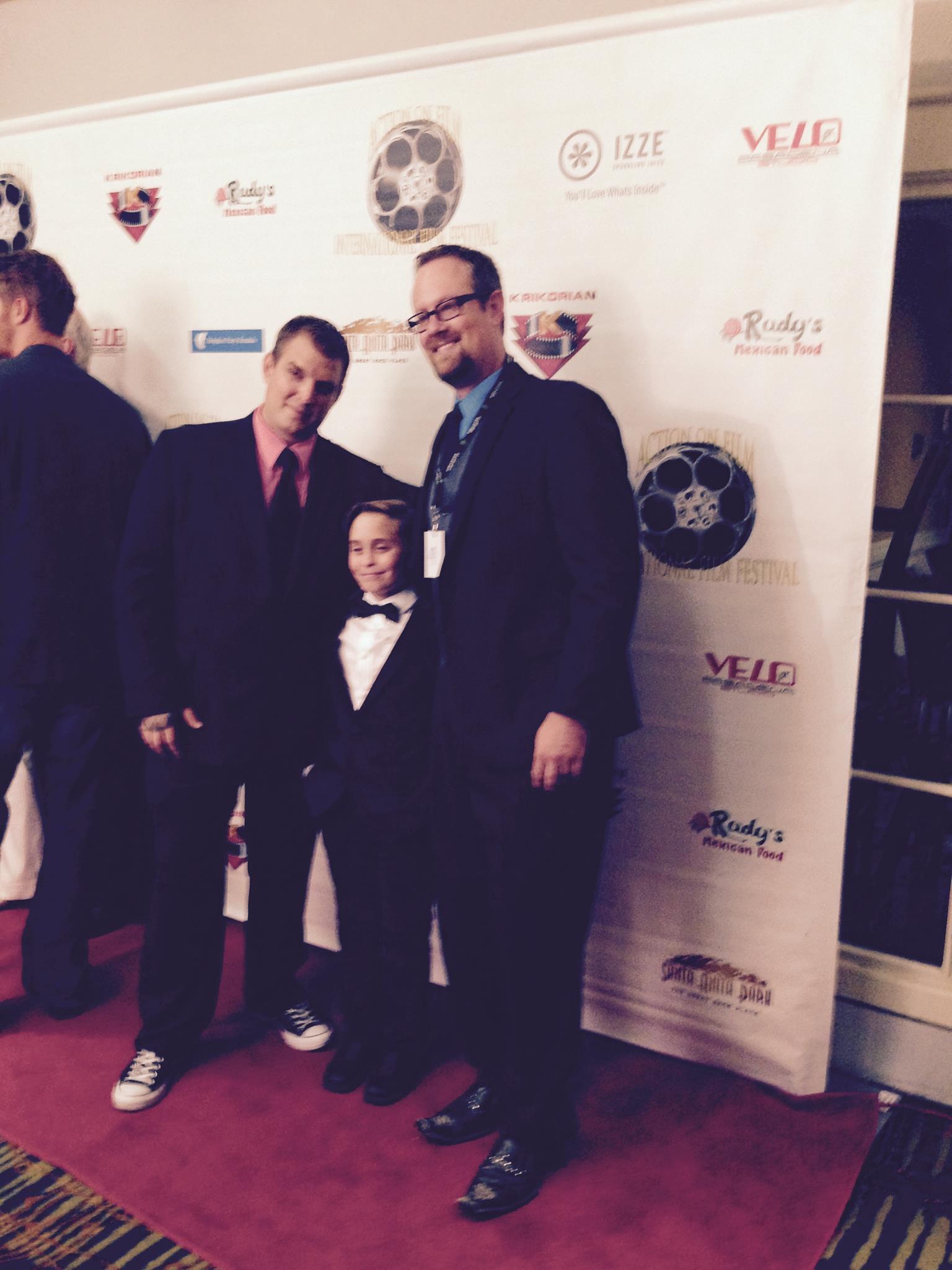 2015 Action on Film red carpet for The Astronaut, with producer Matt Sconce and actor Aidan Aaron.