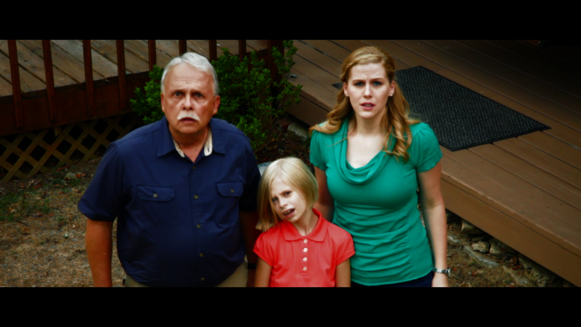 THE WATCHERS: REVELATION production still. Dave Gaylor, Carissa Dallis, and Kaitlin Lory.
