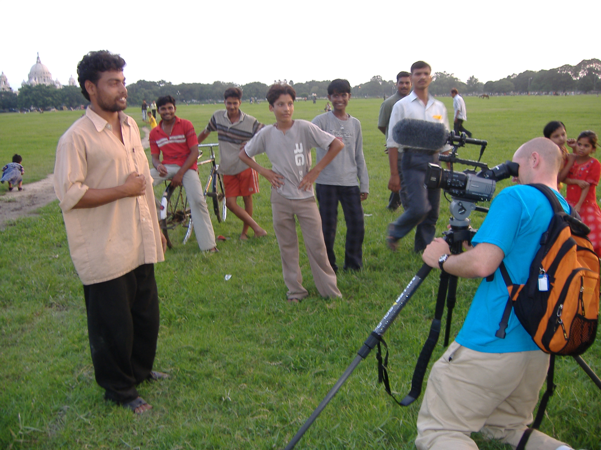 On location in Calcutta, India. Shooting for the documentary I MET WITH AN ACCIDENT
