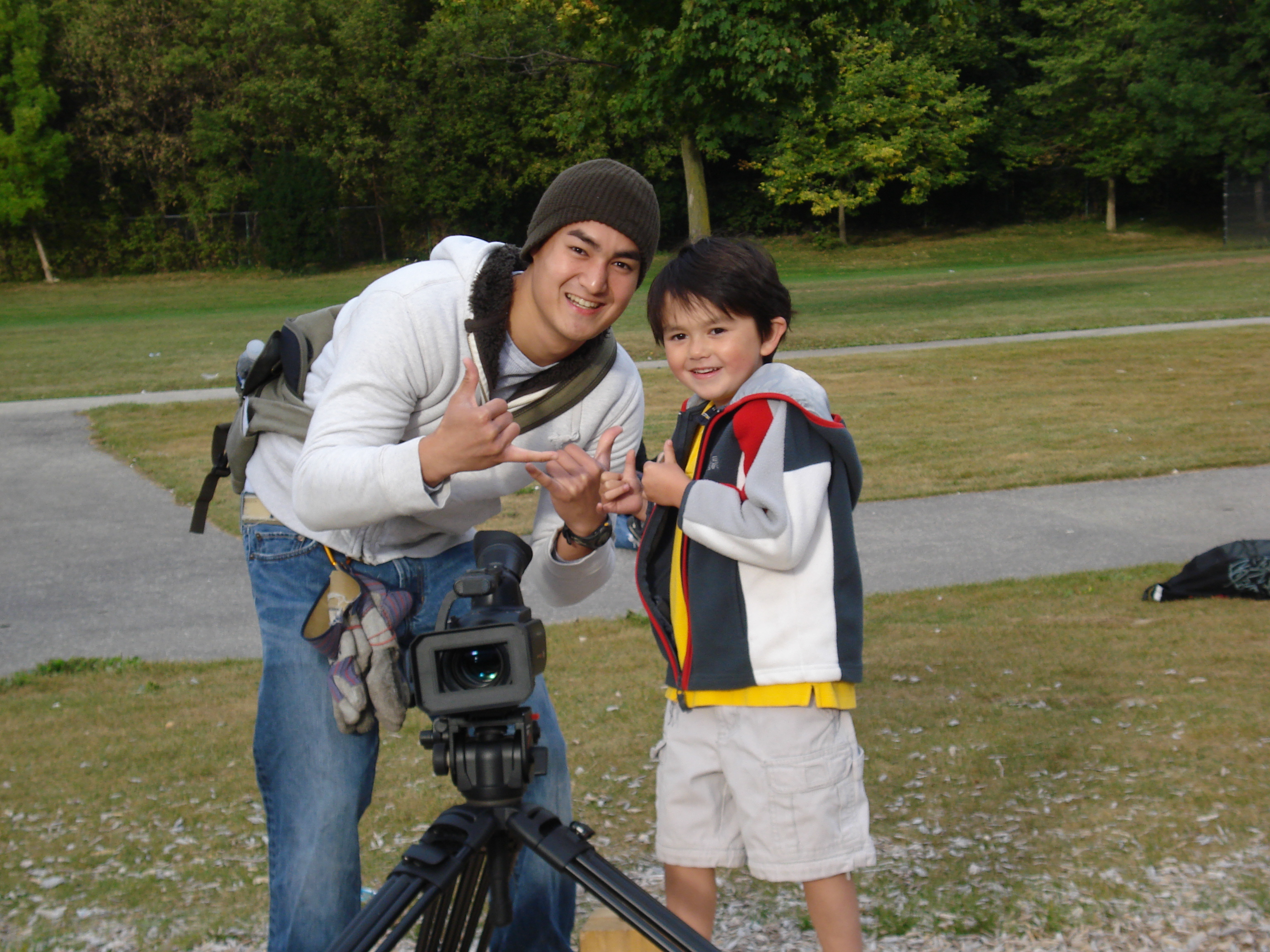 Tate with Producer / Director Jullian Ablaza on set of The Subnodes 