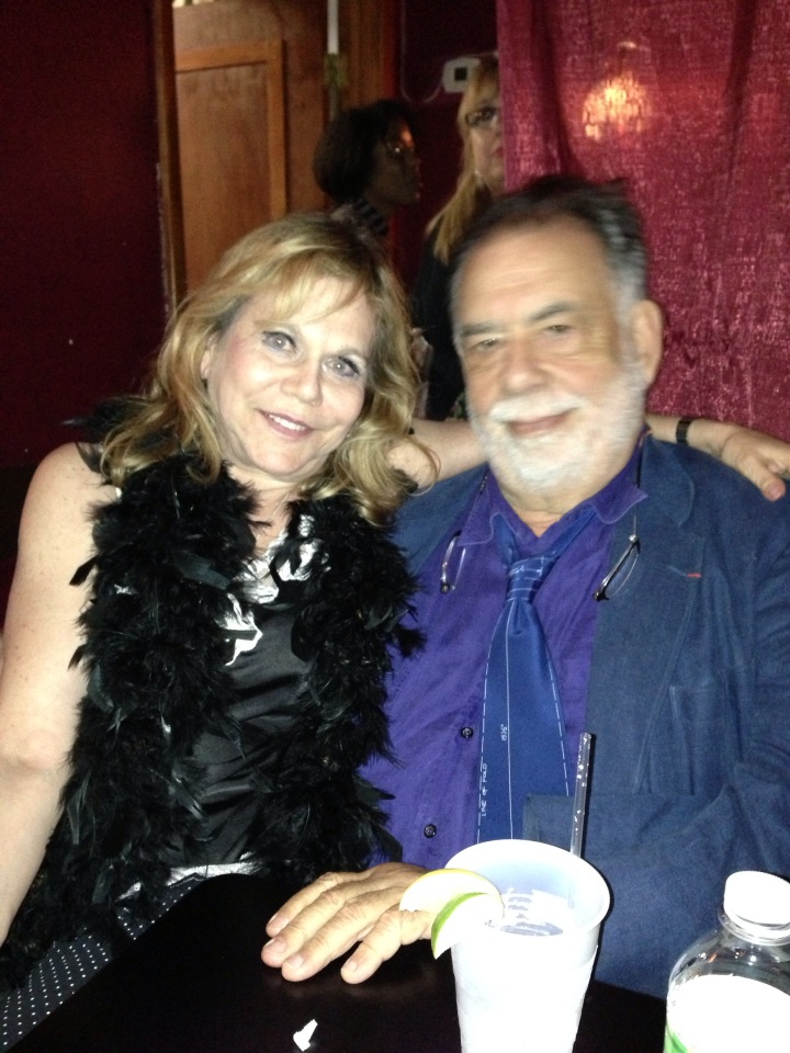From left to right Julie Chapin as Ms Plenty with Director, Producer and Screenwriter Francis Ford Coppola at The Broadway Comedy Club, NYC