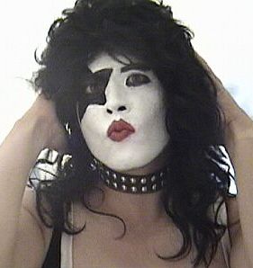 Wayne W. Johnson dressed up as The Starchild, Paul Stanley, from KISS before a Tribute to KISS performance.