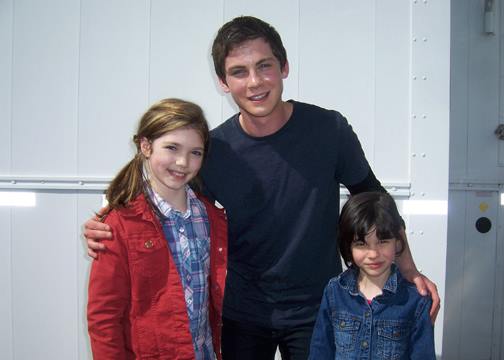 Alisha Newton(Young Annabeth), Logan Lerman(Percy Jackson) and Eliza