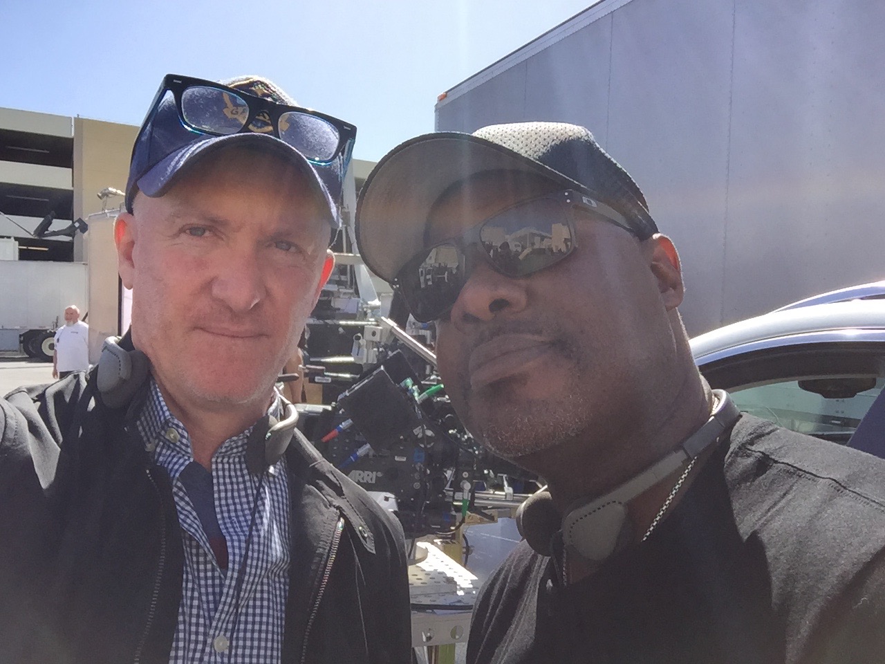 NCIS LA Producer/Writer Joe Wilson and Director James Hanlon at Paramount Studios