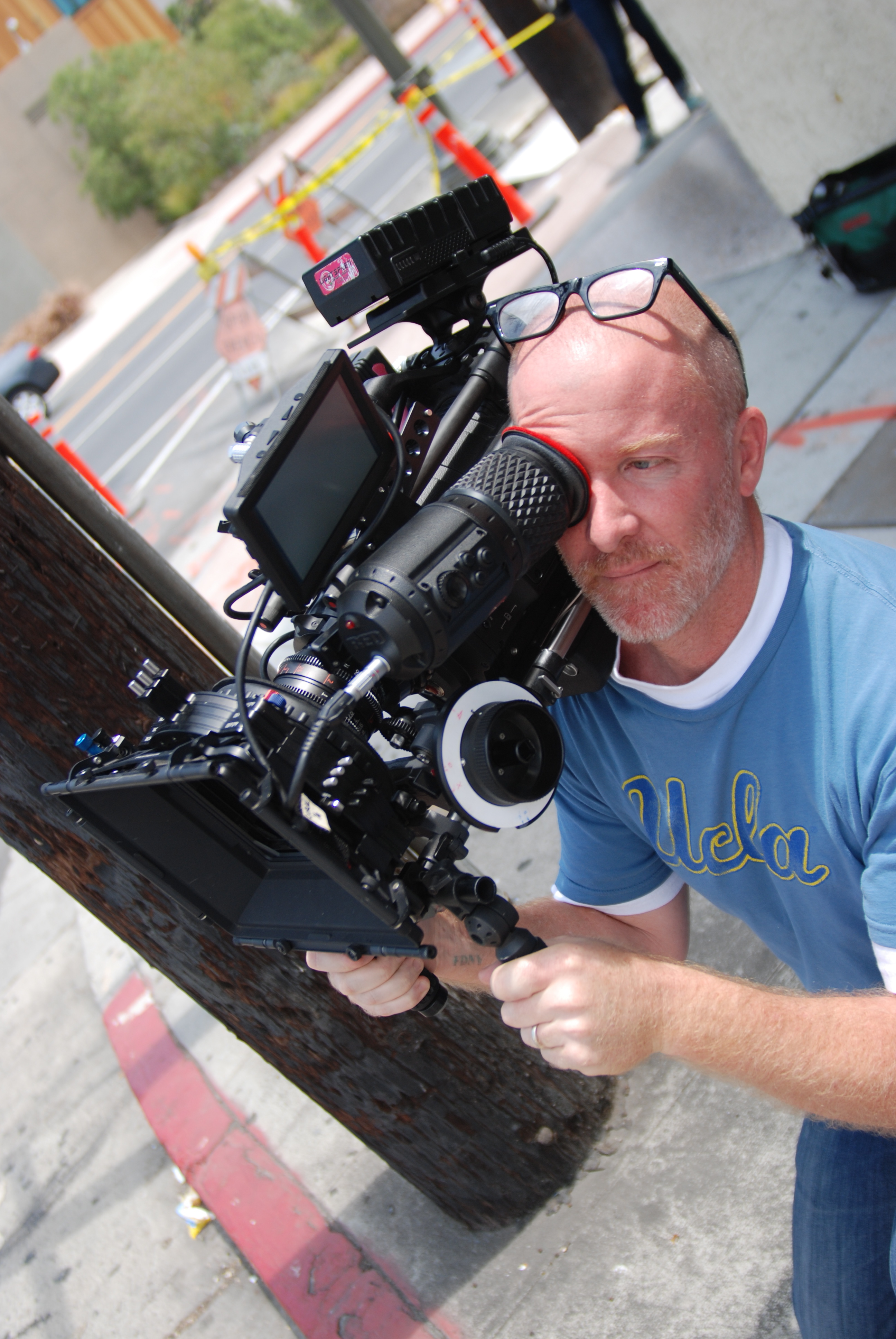 Director/ Producer James Hanlon on the set of Philippe's Sandwich,- Los Angeles.