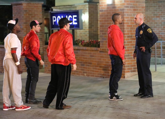 Still of Max Greenfield, Damon Wayans Jr., Lamorne Morris, Jake Johnson and Greg Vrotsos in New Girl (2011)