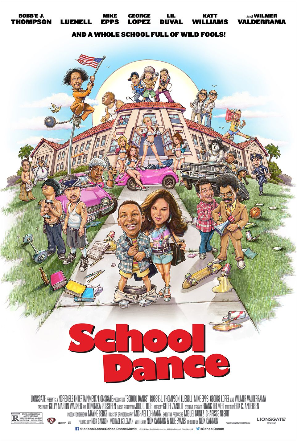 Wilmer Valderrama, Luenell, Mike Epps, George Lopez, Katt Williams, Bobb'e J. Thompson, Kristinia DeBarge, Amber Rose, Langston Higgins, Julian Goins and Dashawn Blanks in School Dance (2014)