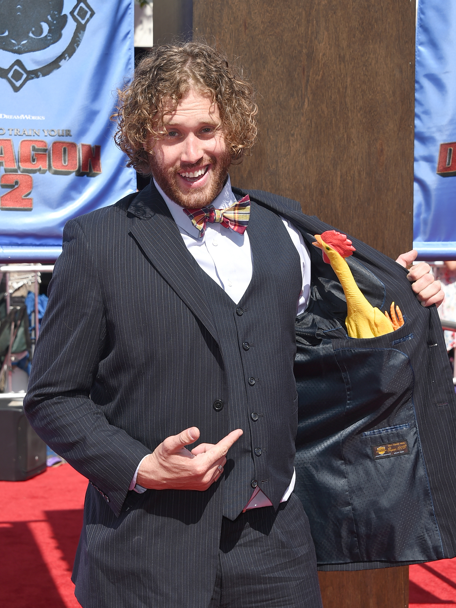 Comedian T.J. Miller arrives at the LA premiere of 