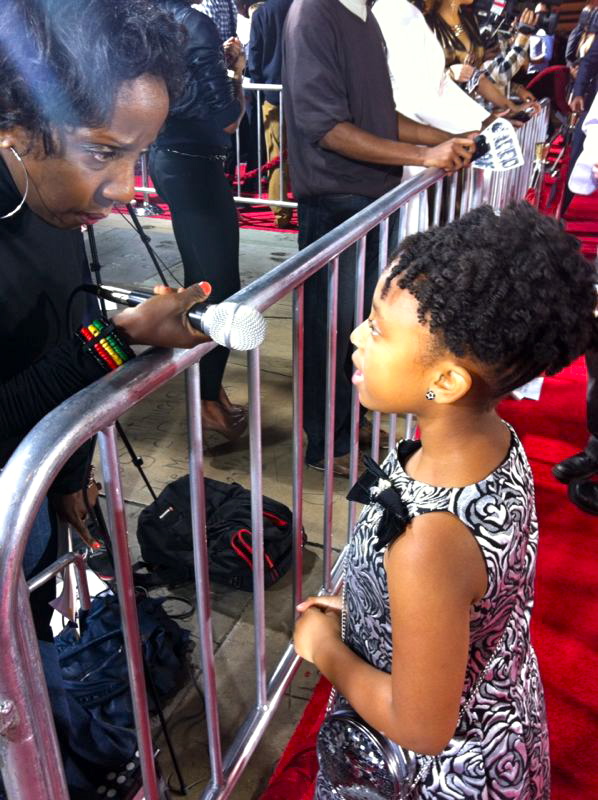 Allison doing press on Red Carpet at the LA premiere of The Best Man Holiday Nov 5/13