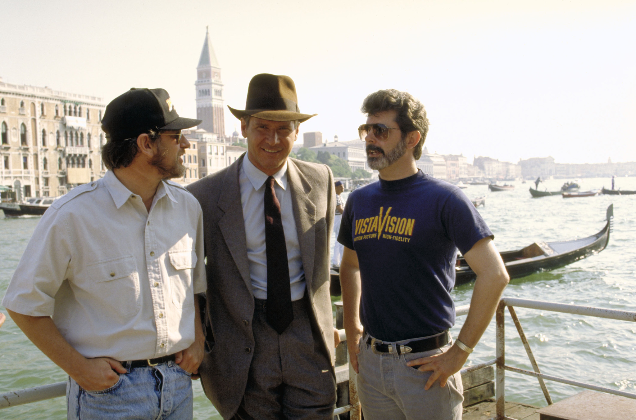 Harrison Ford, George Lucas and Steven Spielberg in Indiana Dzounsas ir paskutinis kryziaus zygis (1989)