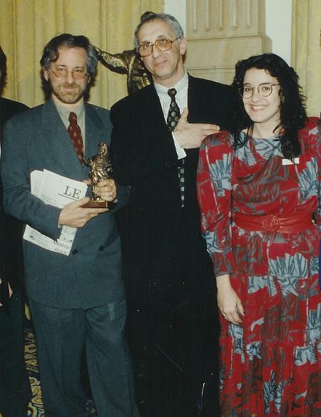 Monica with Steven Spielberg and Max van Praag