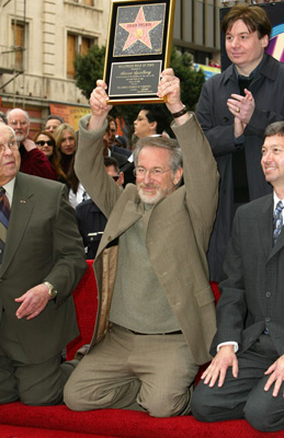 Mike Myers, Steven Spielberg and Johnny Grant