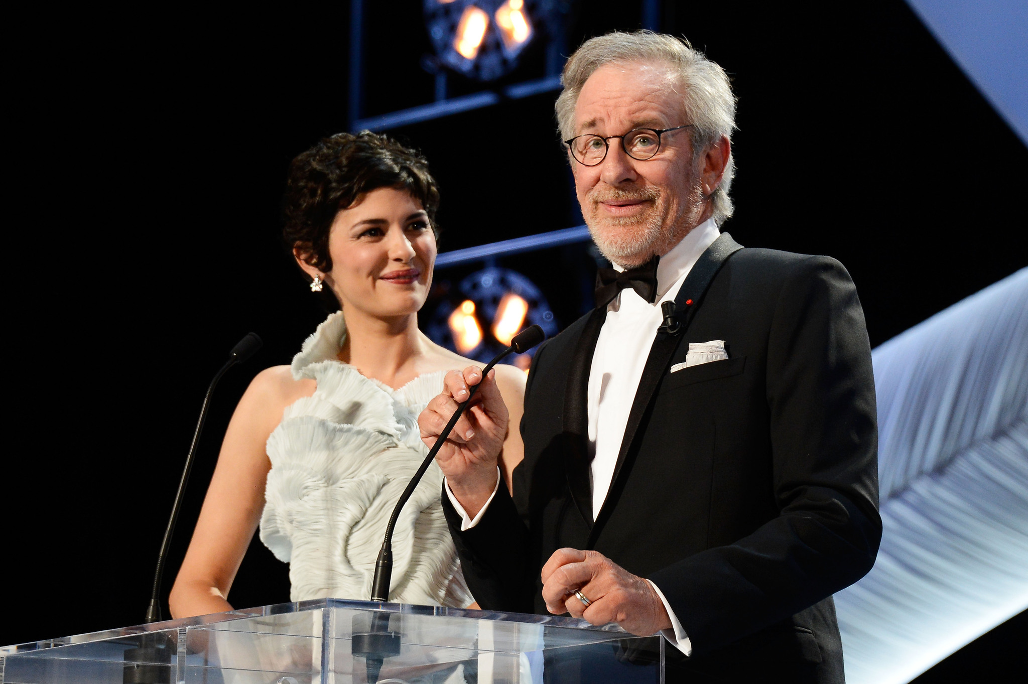 Steven Spielberg and Audrey Tautou
