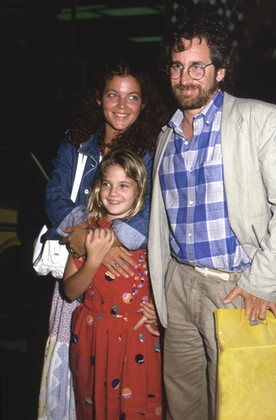 Steven Spielberg and first wife Amy Irving and Drew Barrymore