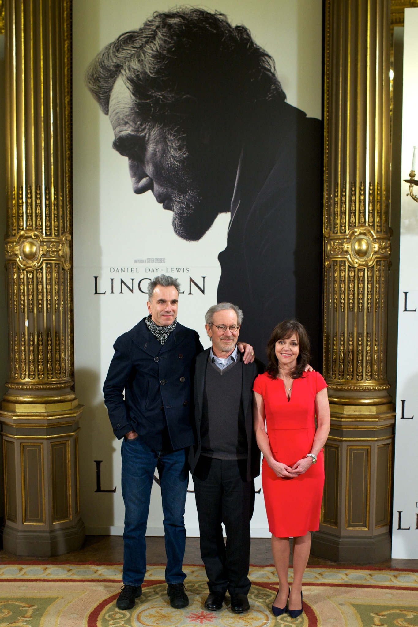 Steven Spielberg, Daniel Day-Lewis and Sally Field at event of Linkolnas (2012)