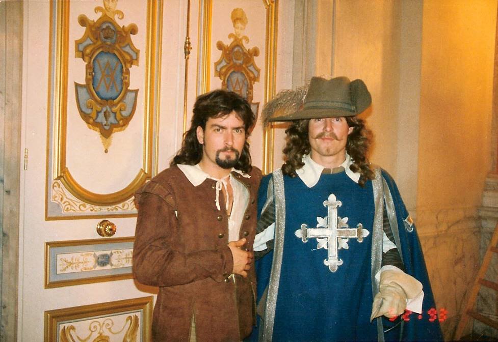 Herbert von Schild with Charlie Sheen in the Three Musketeers