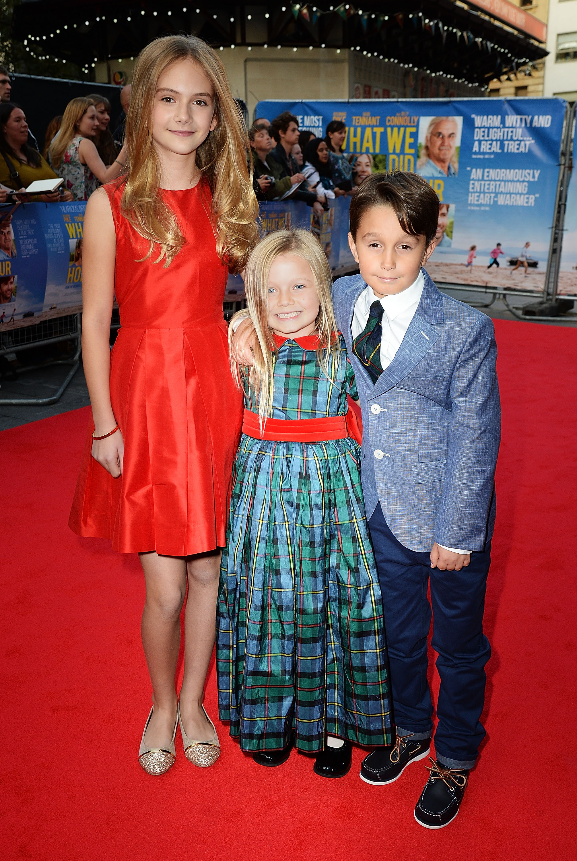 Emilia Jones, Harriet Turnbull & Bobby Smalldridge attend the What We Did On Our Holiday Premiere.