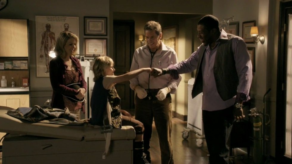 Samuel J. Dixon with Bridget Flanery, Tim Matheson, and Cress Williams in Hart of Dixie