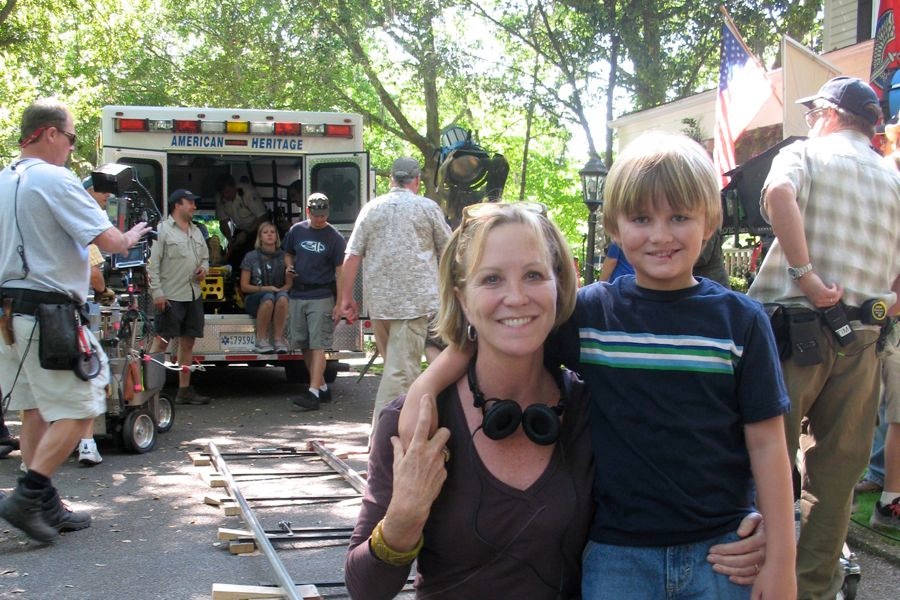On the Army Wives set with Joanna Kerns, Director