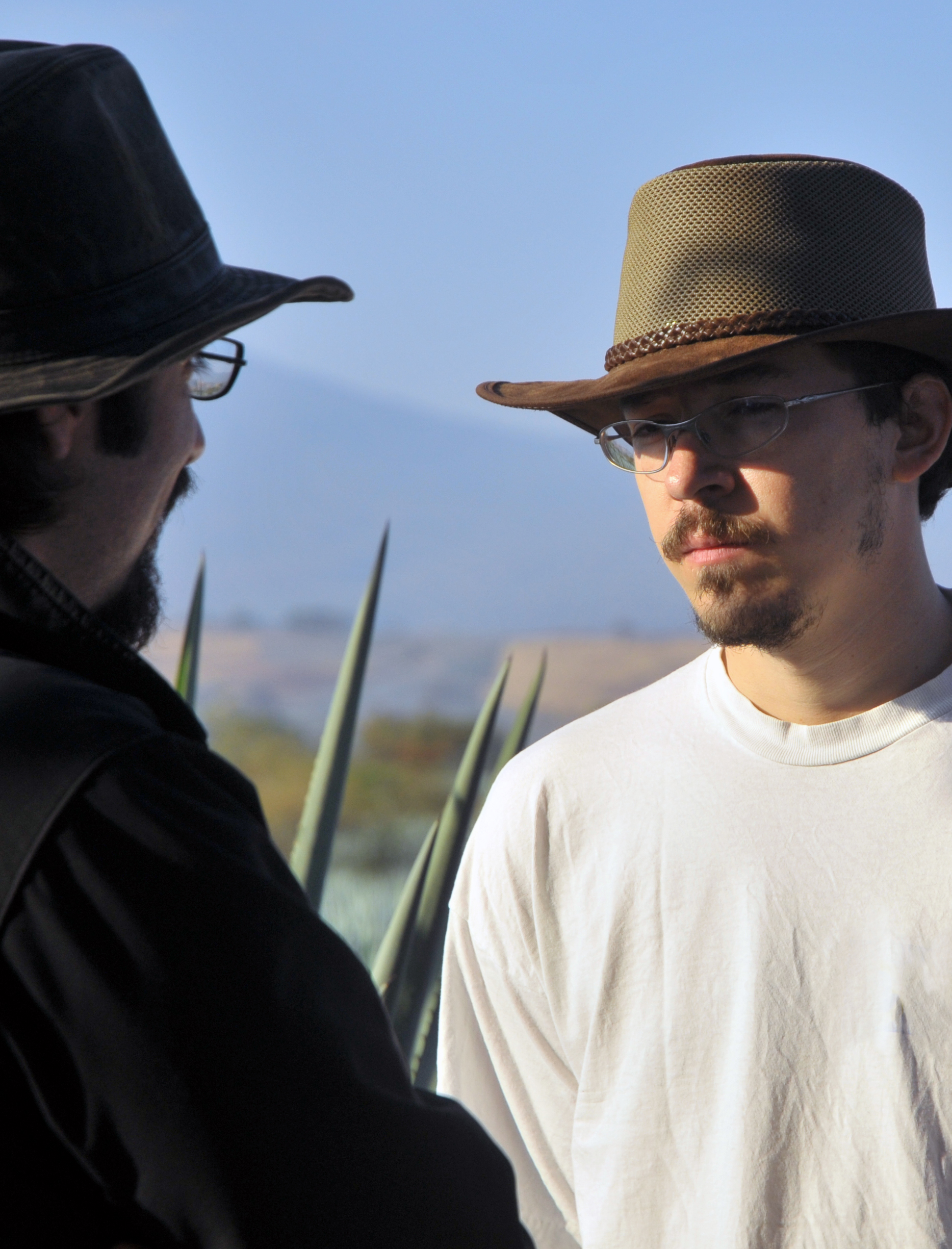 Dankmar Garcia and Director Sergio Sanchez on location of Tequila (2011).