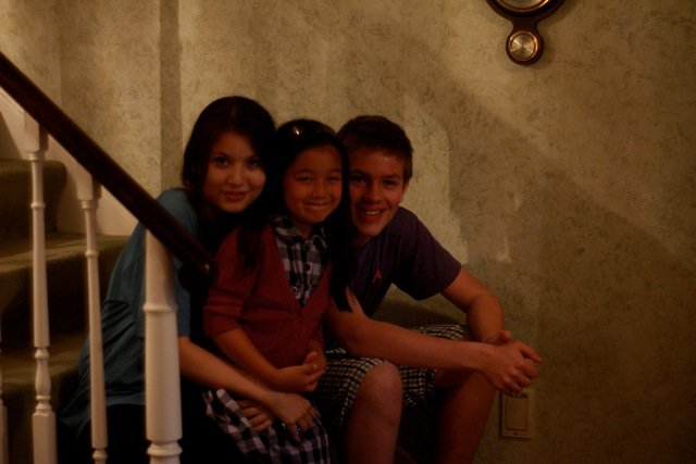 With Connor Jessup and Lola Tash on the set of I Love You (Short)