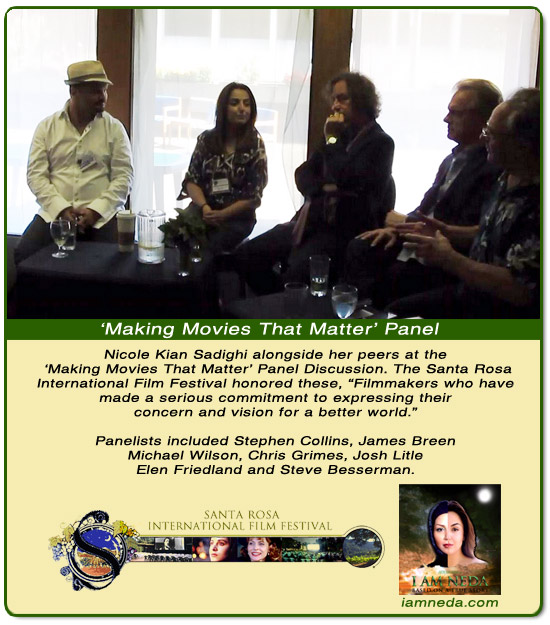 Nicole Kian alongside her peers at the 'Making Movies That Matter' panel discussion. The Santa Rosa International Film Festival honored these, 