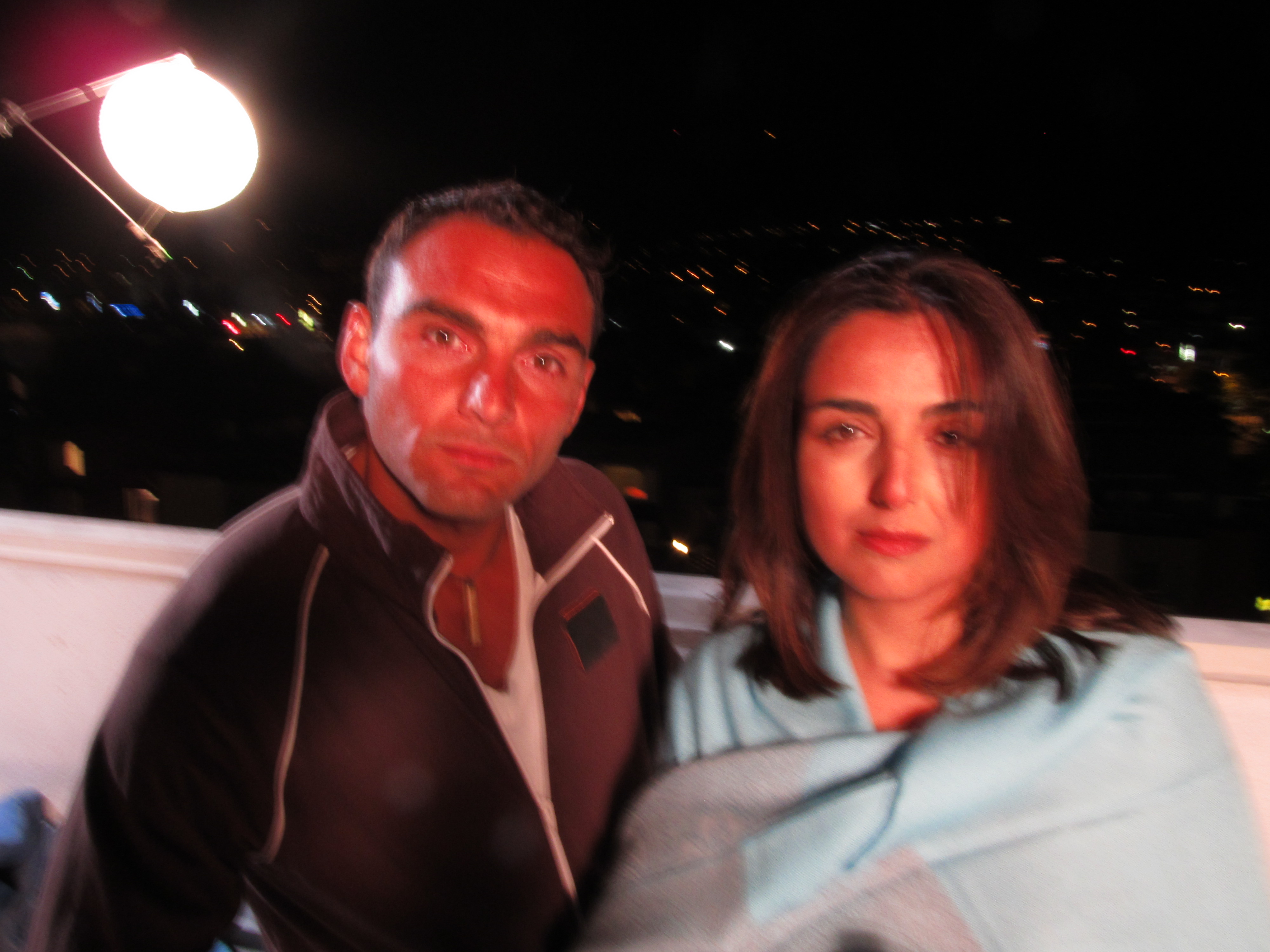 Musician/Actor APoet Nomad (Mohammad) and Writer/Director Nicole Kian Sadighi (Neda) on set of the explosive new movie 
