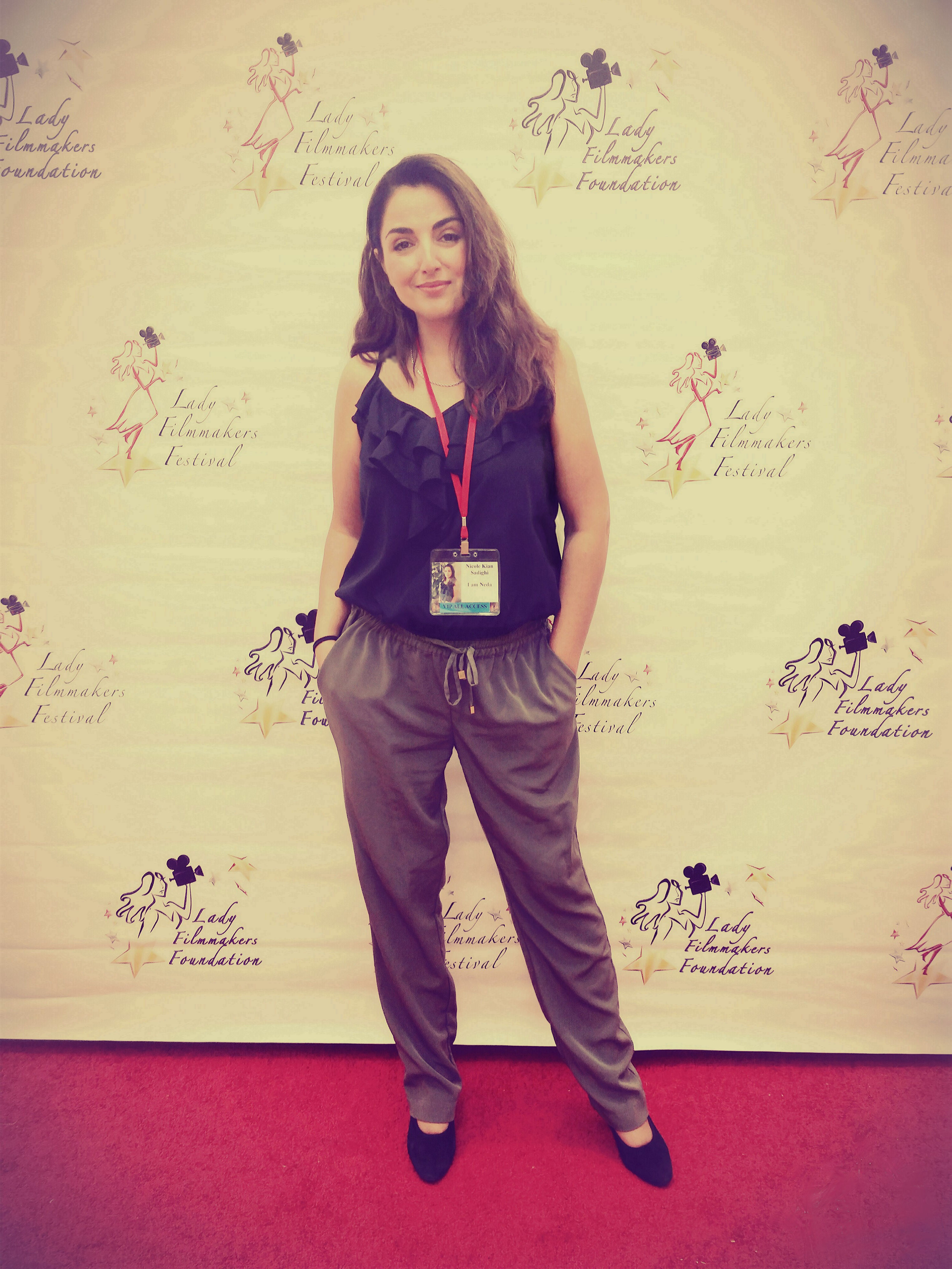 Award-winning Writer, Director And Actor Nicole Kian Sadighi on the red carpet at the Lady Filmmakers Film Festival where 'I Am Neda' was the official selection and winner of the Jury Award