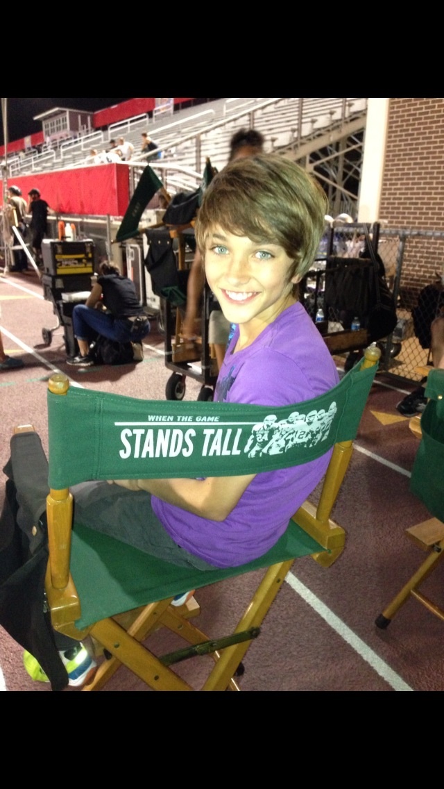 Gavin Casalegno on the set of When the Game Stands Tall