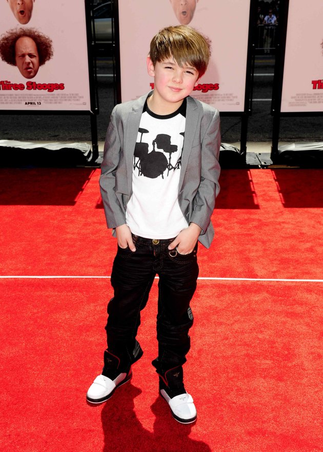Max Charles arrives at the World Premier Red Carpet event for The Three Stooges