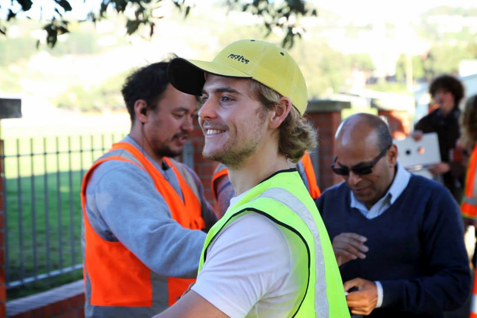 Ben Childs on set of Birdsong (2013)