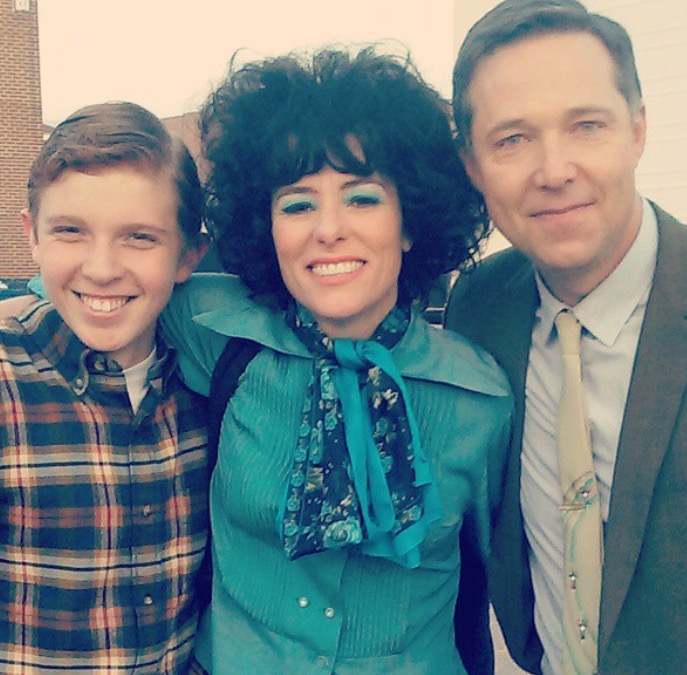 Ethan Wills, Parker Posey and George Newbern on set of Granite Flats, Season 3