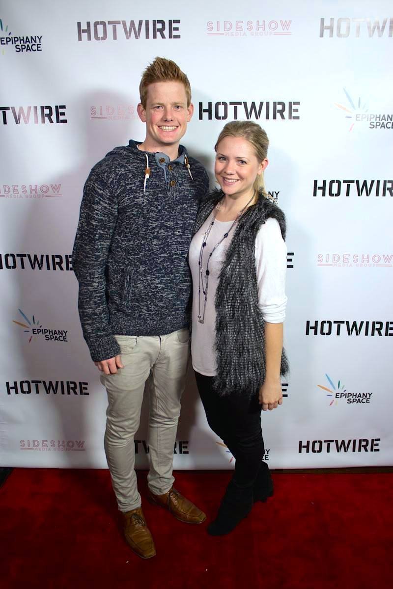 Jeff Larson and Erika Solsten-Larson at the premiere of Hotwire.