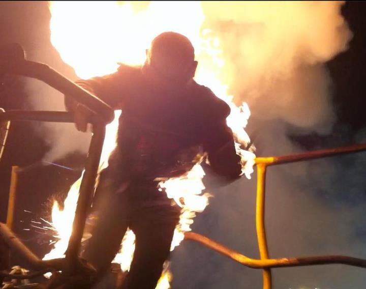 Fire Burn during the Waterworld Stunt Show