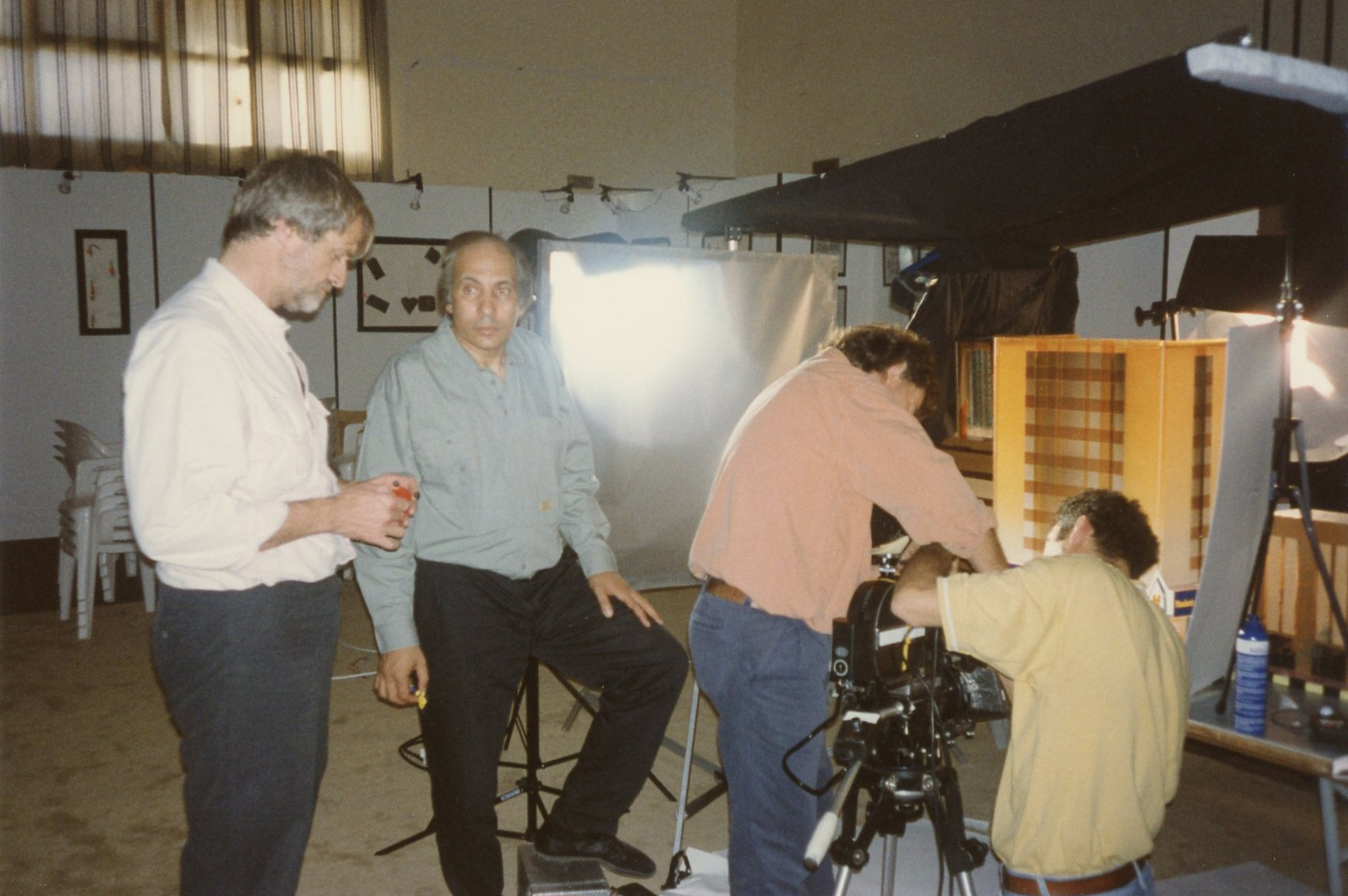 Working on another Hardee's commercial flanked by an all British crew in 1993