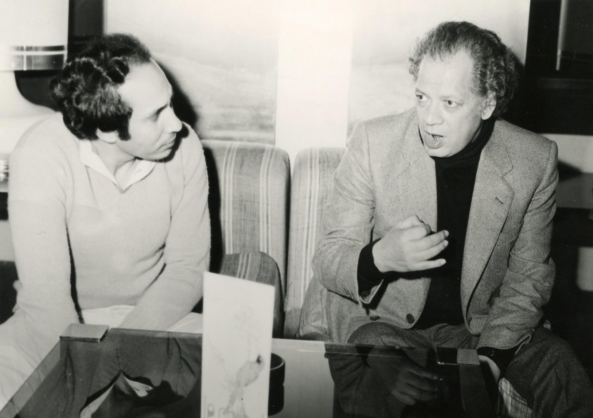 In Tunisia in 1978 interviewing at length Lotfy Khouly, ousted editor-in-chief of Cairo's shut down 'leftist' monthly magazine 'Al Tali'a' where Farouq published articles for 3 years