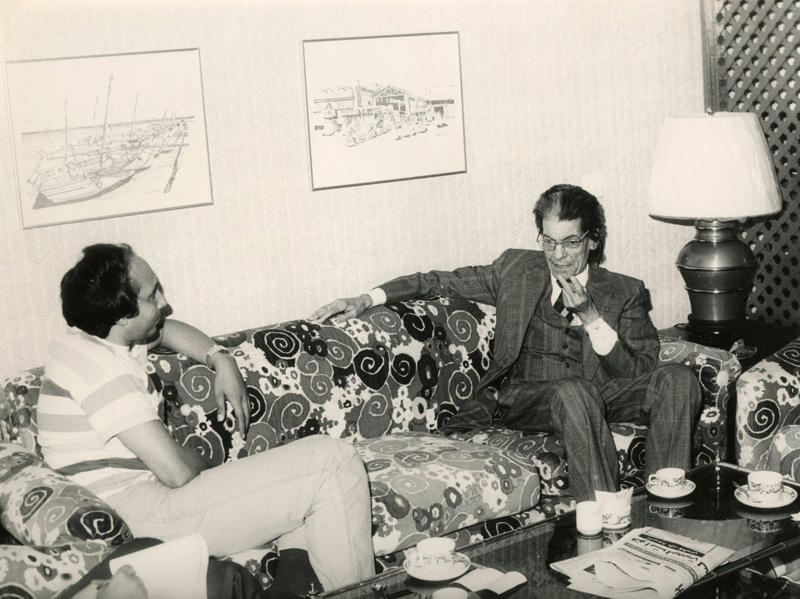 Interviewing the legendary Arab composer Riyad Sonbati in 1980