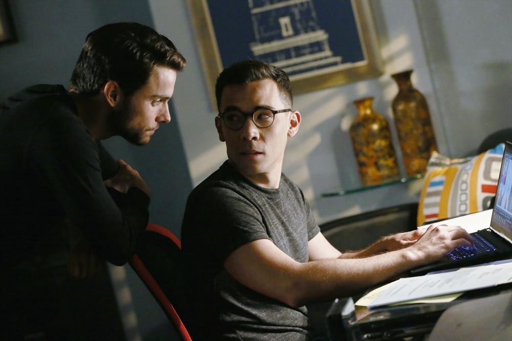 Still of Conrad Ricamora and Jack Falahee in How to Get Away with Murder (2014)