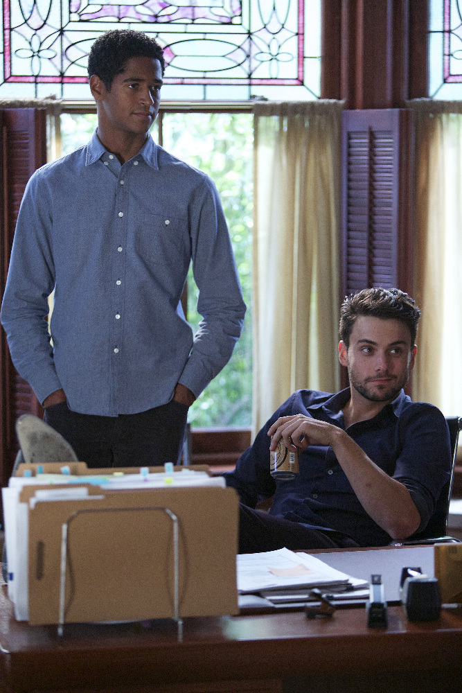 Still of Alfred Enoch and Jack Falahee in How to Get Away with Murder (2014)