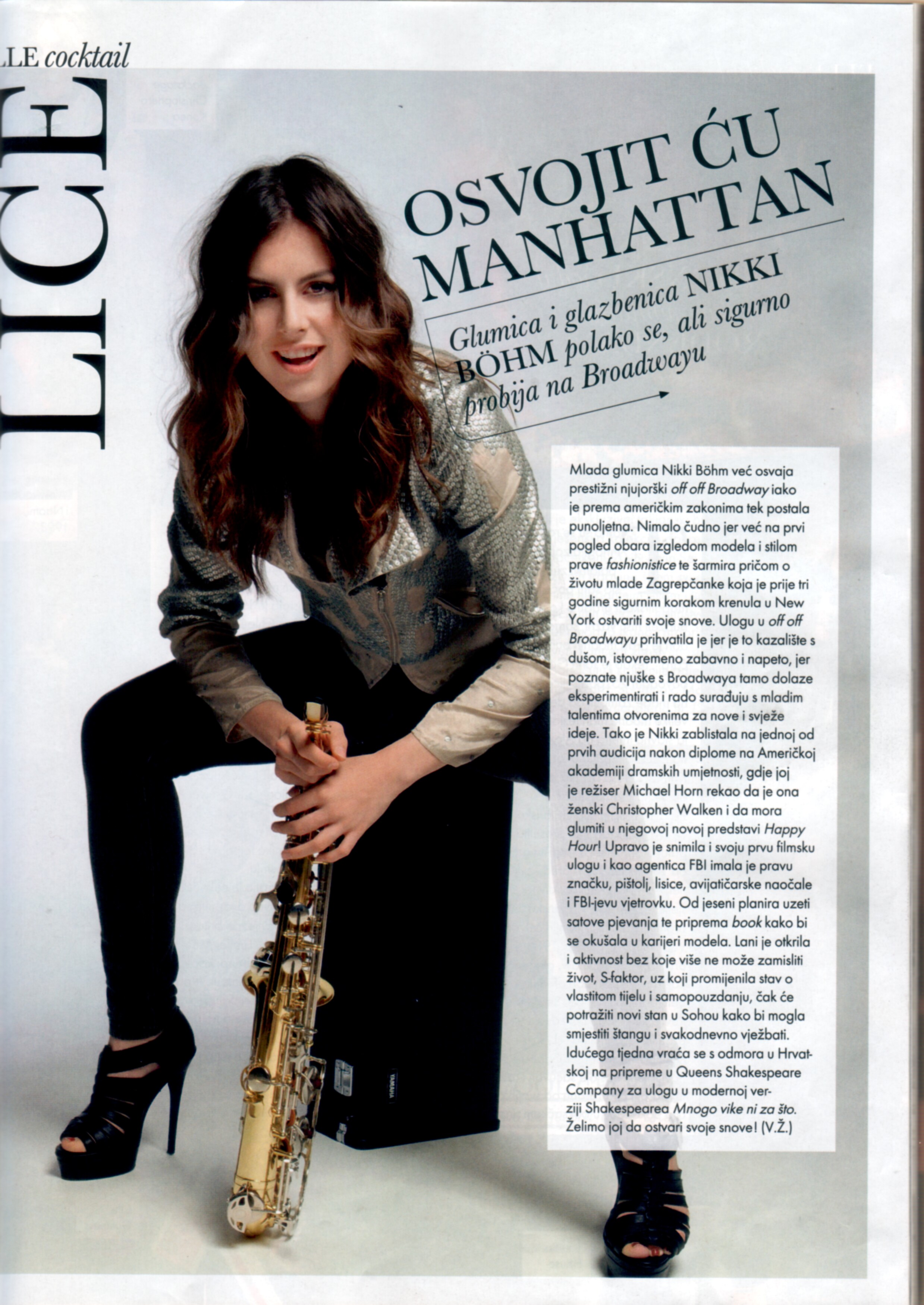 Article About Nikki Bohm in Elle Magazine Croatia, 2009