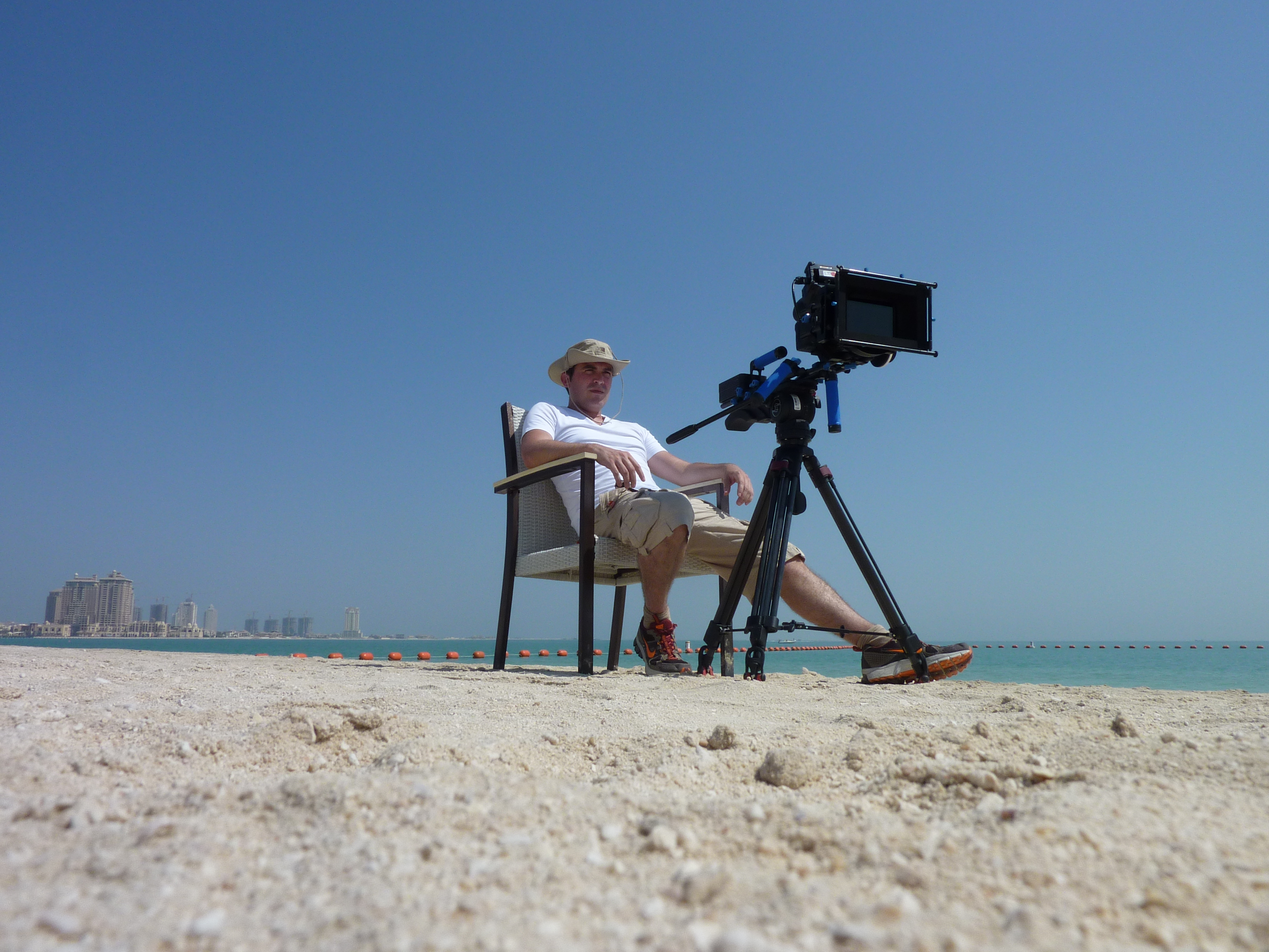 Luke Bradford filming for the Doha Tribeca Film Festival 2011