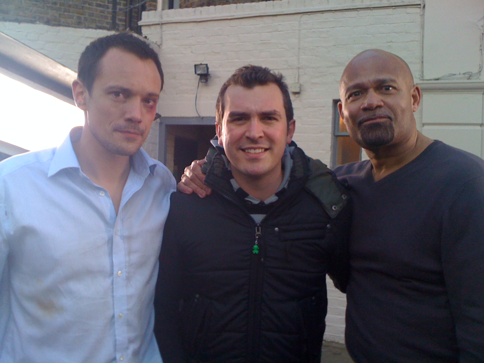 Duncan Pow, Luke Bradford, Louis Emerick, on set of 'TOMORROW' 2010